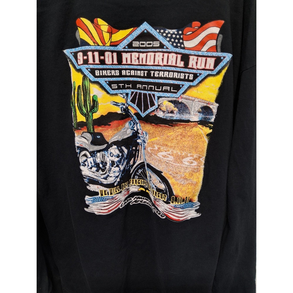 Vintage2005 9-11-01 Memorial Run BikersAgainst Terrorists LongSleeve ShirtXXL b2 - Picture 3 of 3